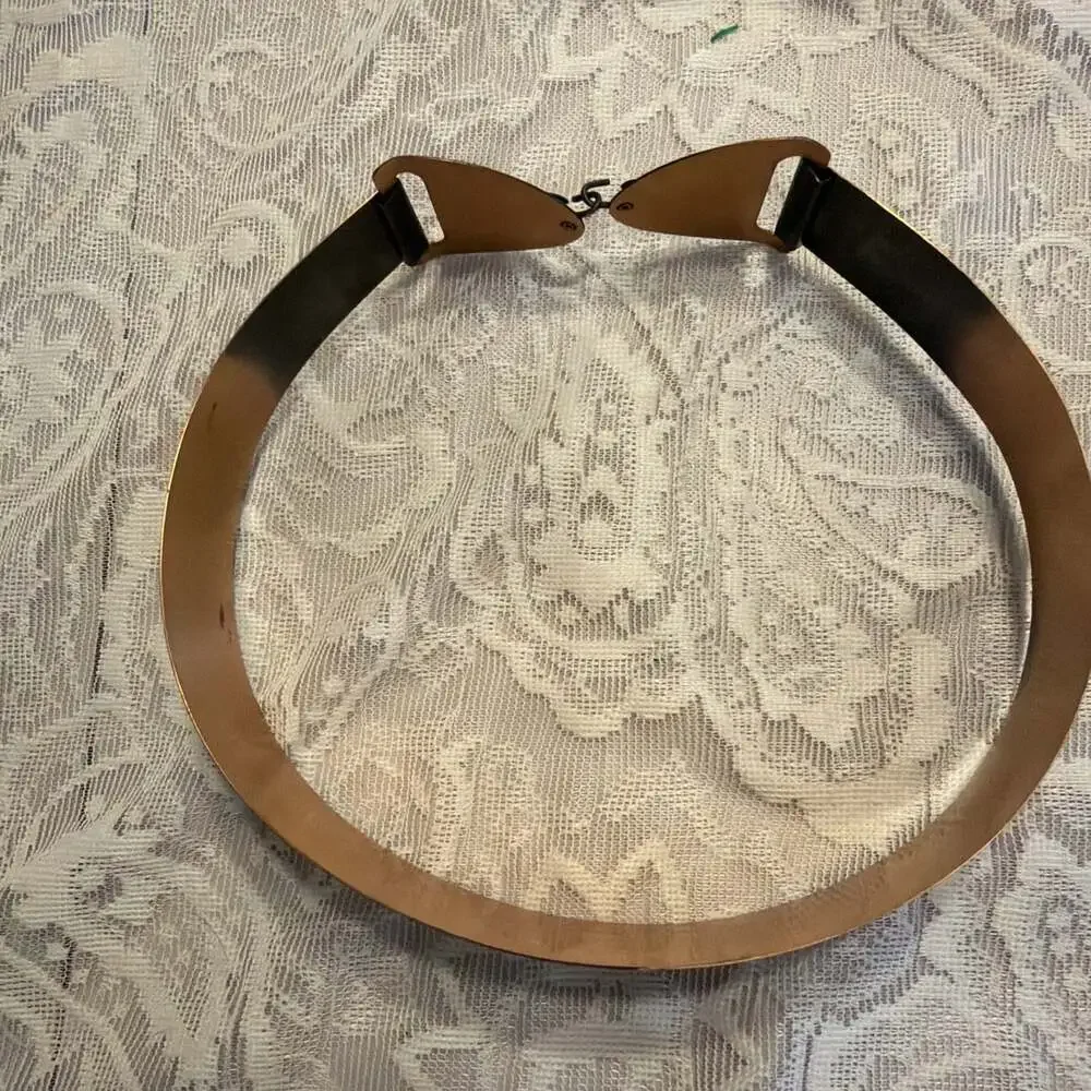VINTAGE! 1950’s Solid Copper Leaf Adorned Belt 25”boho Whimsigoth Cinch Belt